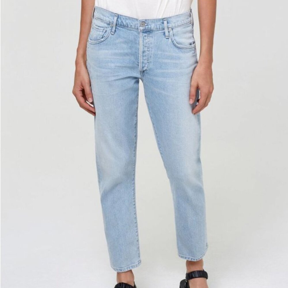 Citizen's of Humanity Emerson Slim Boyfriend Distressed Cropped Jeans Size 30